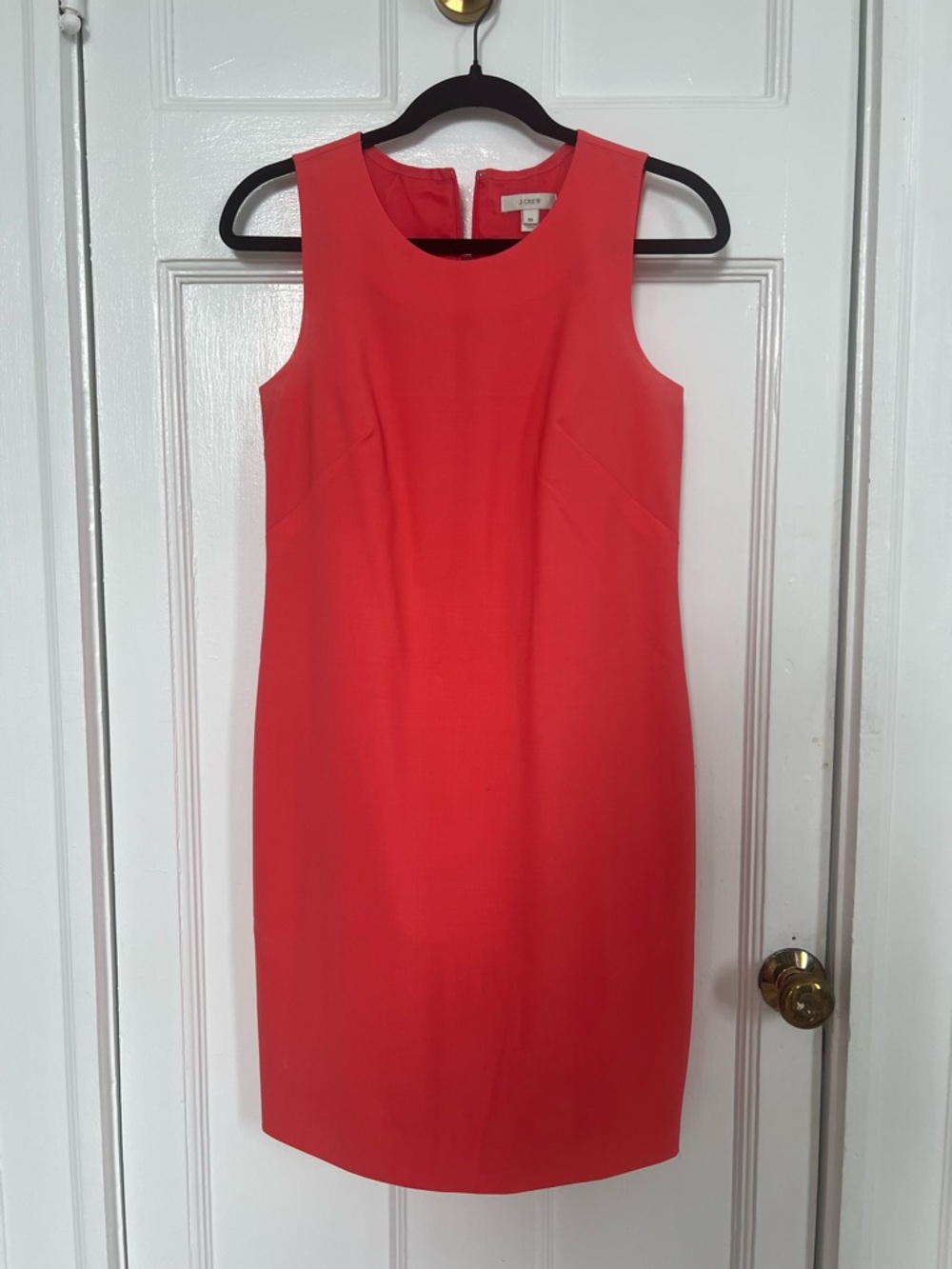 J. Crew Sleeveless Midi Sheath Dress in Coral